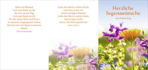 Faltkarte Herzliche Segensw�nsche zum Geburtstag (10 St.)