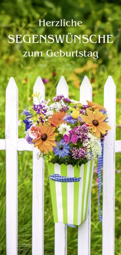 Herzliche Segensw�nsche zum Geburtstag (10 St.) Motiv: Blumenstrau�