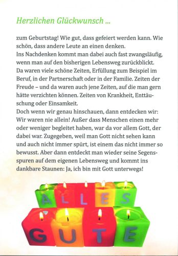 Mit Gott unterwegs - Ein Gru� zum Geburtstag