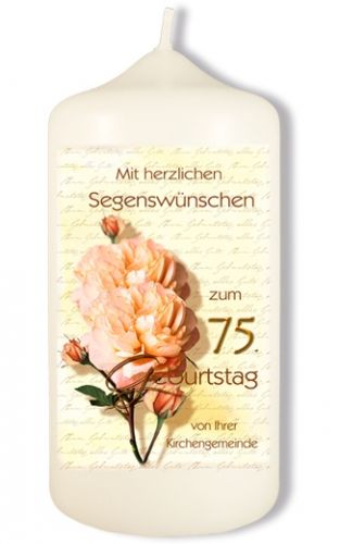 Geburtstagskerze 13 x 6, zum 75. Geburtstag