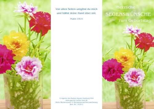 PC-Karte Herzliche Segenswnsche zum Geburtstag (10 St.) Motiv: Blumenstrau