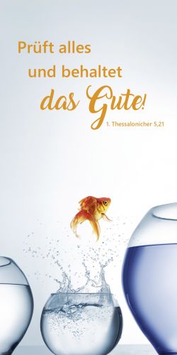 JL 2025 Foto Faltkarte (100 St.) Motiv: Fisch, Prft alles und behaltet das Gute! 1 .Thessalonicher 5,21