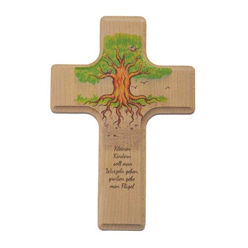 groes Holzkreuz fr Kinder, Lebensbaum