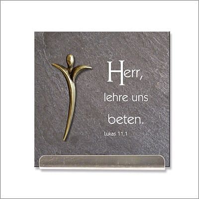 Schiefertafel mit Psalm 11,1-4 „Herr lehre uns beten…“