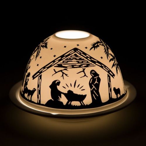 Windlicht Krippe silber