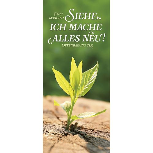 96 x Lesezeichen mit Foto-Jahreslosungs-Motiv, Gott spricht: Siehe, ich mache alles neu!