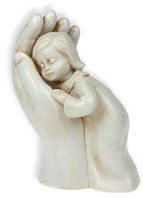 Skulptur - Mädchen in Hand, 10 cm