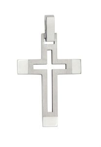 Edelstahlkreuz ausgestanztes Kreuz mit silberfarbener Kette