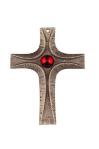 Bronzekreuz mit rotem Stein oder mit weißem Stein