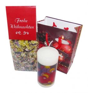 Geschenk-Tasche - Kerze & Tee, Frohe Weihnachten